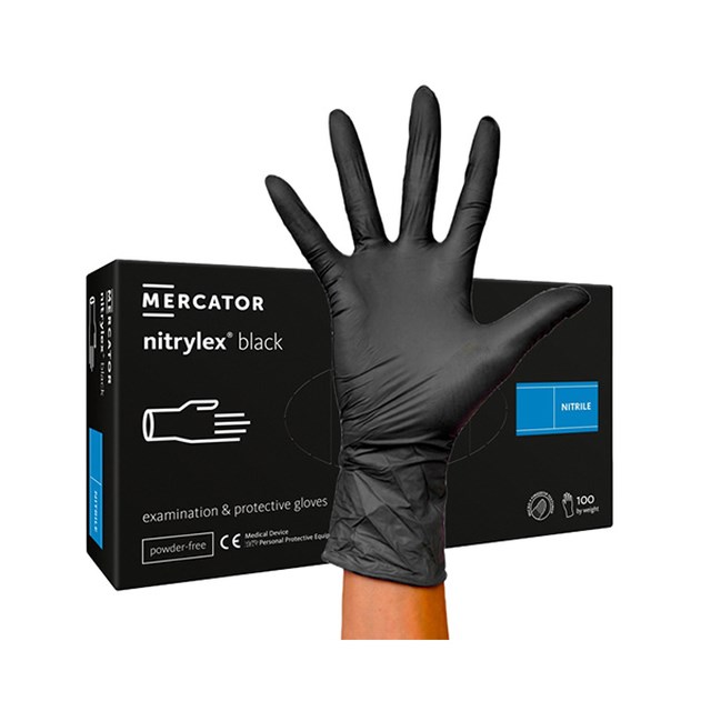 Nitrilhandske Nitrylex Black, Svart - 100 Pack - S - 1