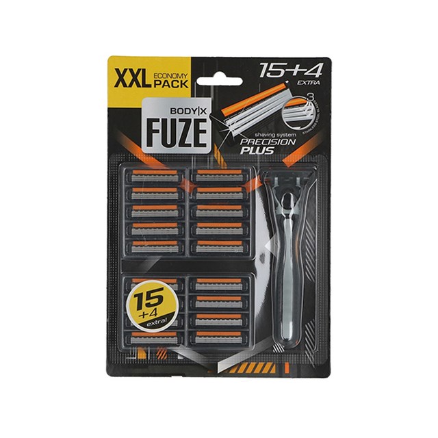 Rakhyvel Body-X Fuze Triple Blades For Men, Hyvel + 19 Rakbladshuvuden - 1