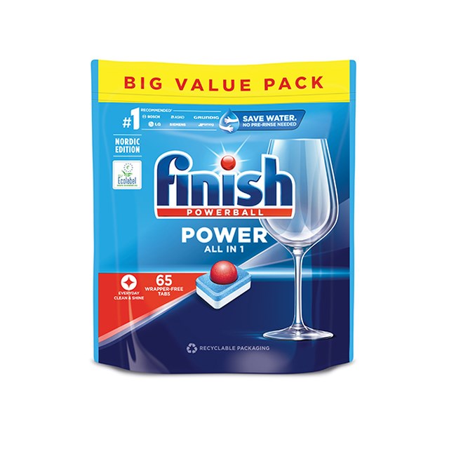Disktabletter Finish Power All In One - 65 Pack - 1
