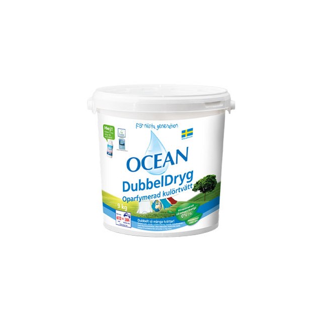 Tvättmedel Ocean DubbelDryg, Hink, Oparfymerad, 9 kg - 1