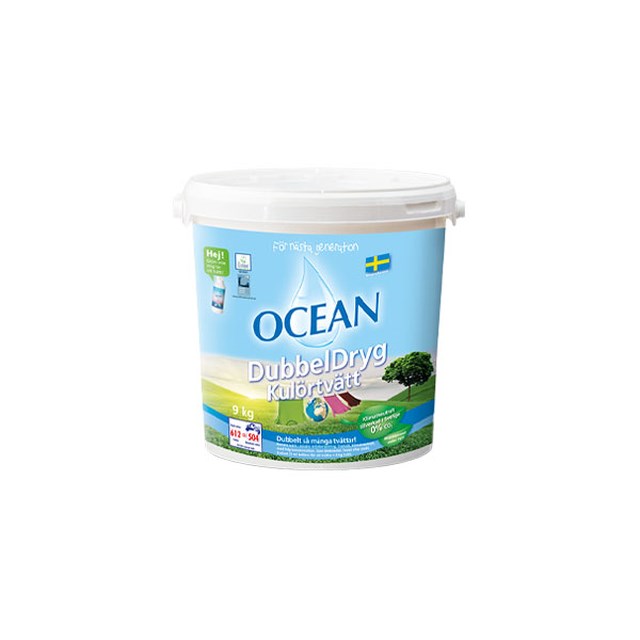 Tvättmedel Ocean DubbelDryg, Hink, Parfymerad, 9 kg - 1