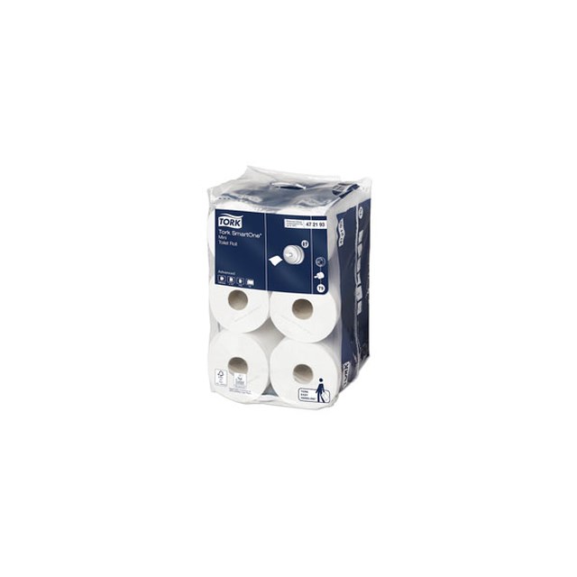 Toalettpapper Tork Advanced T9 SmartOne® Mini, 2-lags, Vit, 13,4cm x 112m - 12 Pack - 1