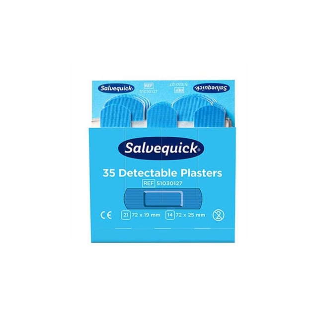 Plåster Salvequick Blue Detectable - 6 x 35 Pack - 1