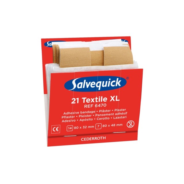 Plåster Salvequick Extra Stora Textilplåster - 6 x 21 Pack - 1