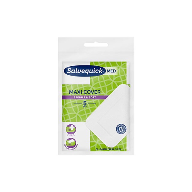 Snabbförband Salvequick Maxi Cover, Steril, 76mm x 54mm - 5 Pack - 1