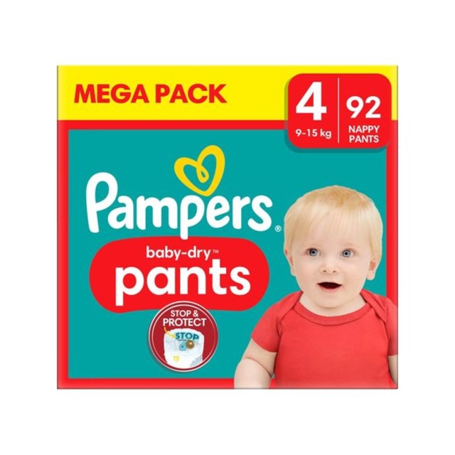Pampers Baby Dry Pants S4 9-15Kg - 92 Pack - 1