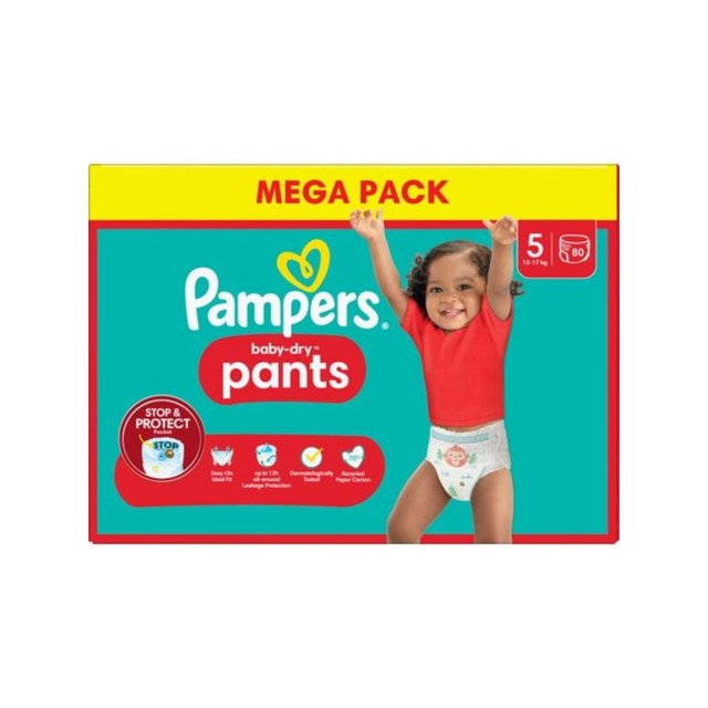 Pampers Baby Dry Pants S5 12-17Kg - 80 Pack - 1