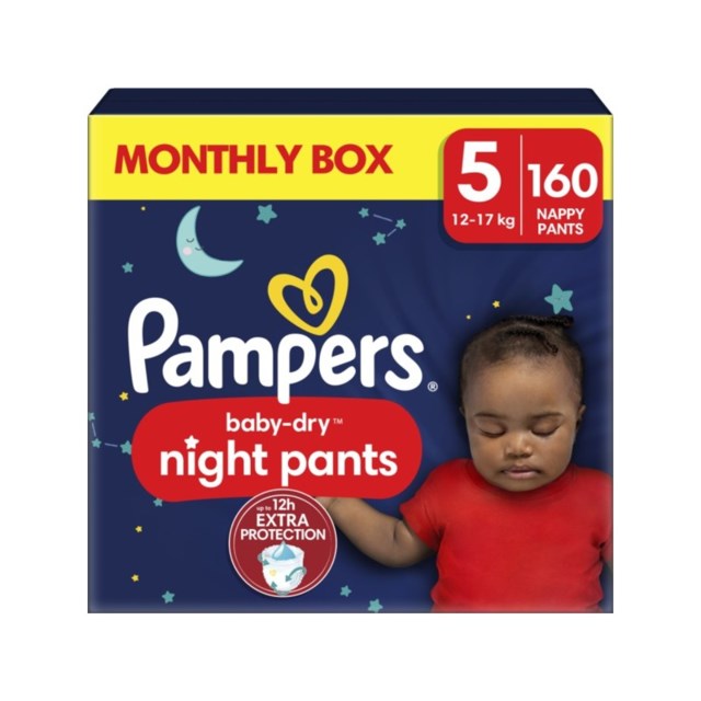 Pampers Baby Dry Night Pants S5 12-17kg - 160 Pack - 1