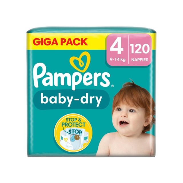 Pampers Baby Dry S4 9-14Kg - 120 Pack - 1