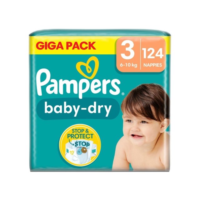 Pampers Baby Dry S3 6-10Kg - 124 Pack - 1