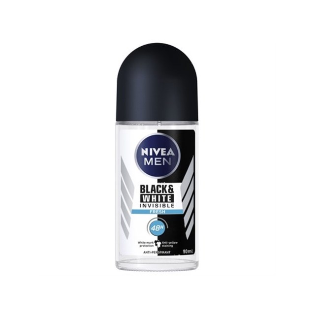 Nivea Men Deo Black&White Invisible Fresh Roll on 50ml - 1