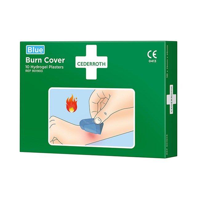Hydrogelplåster Cederroth Burn Cover Blue, Steril - 10 Pack - 1
