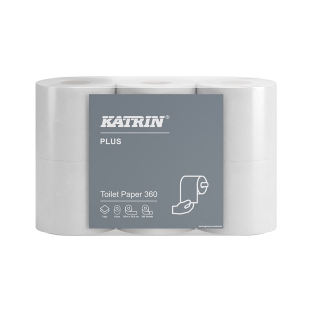 Toalettpapper Katrin Plus 360 2-lag vitt 42rl/fp - 1