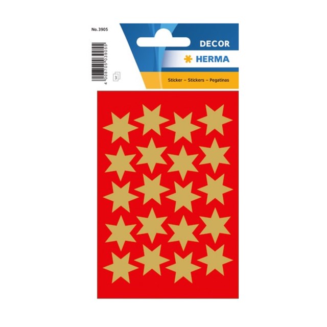 Etikett Herma Stickers Stjärna Guld 21mm 60st/fp - 1