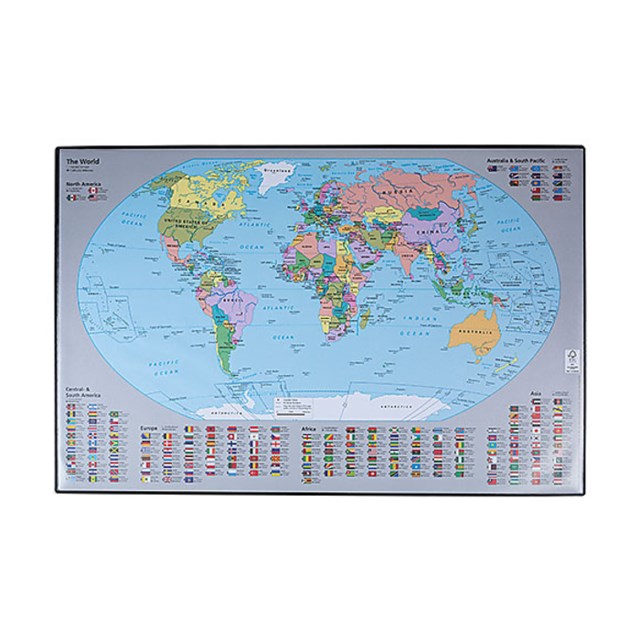 Skrivunderlägg m. världskarta - 1