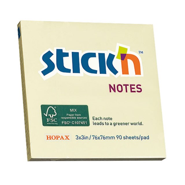 Häftis Stick'n Notes FSC 76x76mm gul - 1