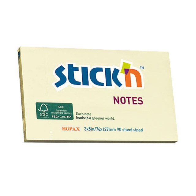 Häftis Stick'n Notes FSC 76x127mm gul - 1