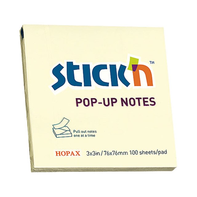 Häftis Stick'n Pop-up Notes 76x76mm gul - 1