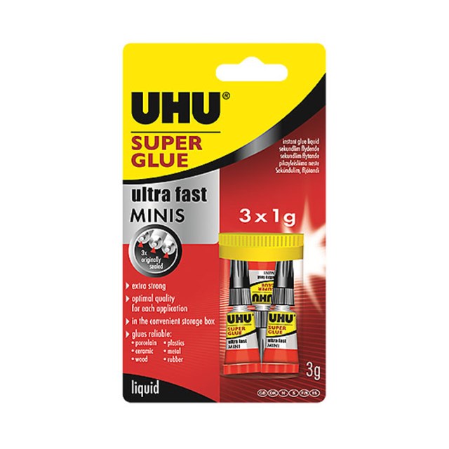 Snabblim UHU Super Ultra Fast Minis 3x1g/fp - 1