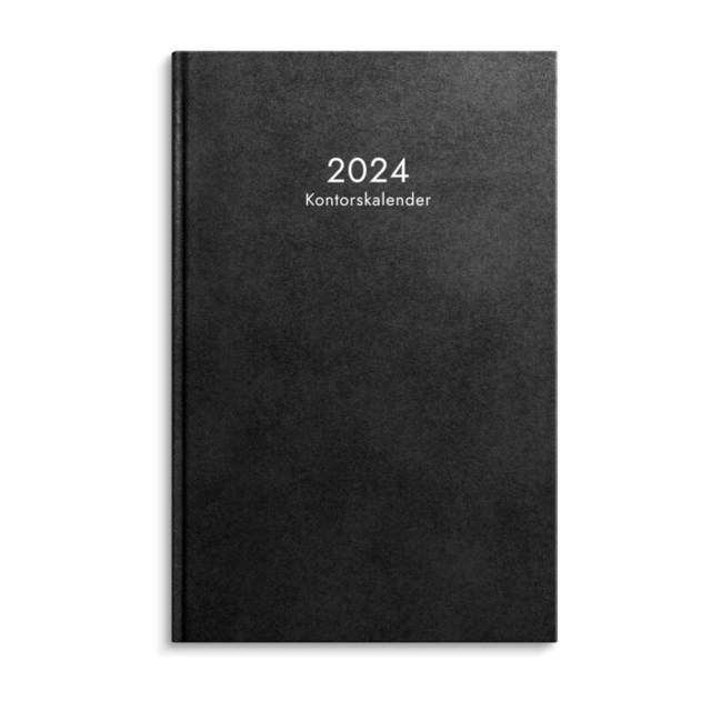 Burde Kontorskalender Svart Konstläder 2024 - 1