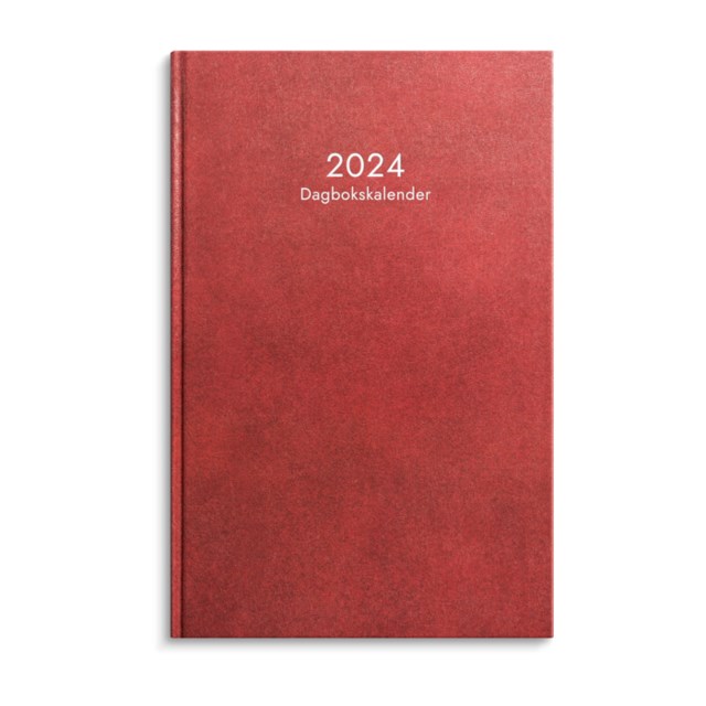 Burde Dagbokskalender Rött Konstläder 2024 - 1