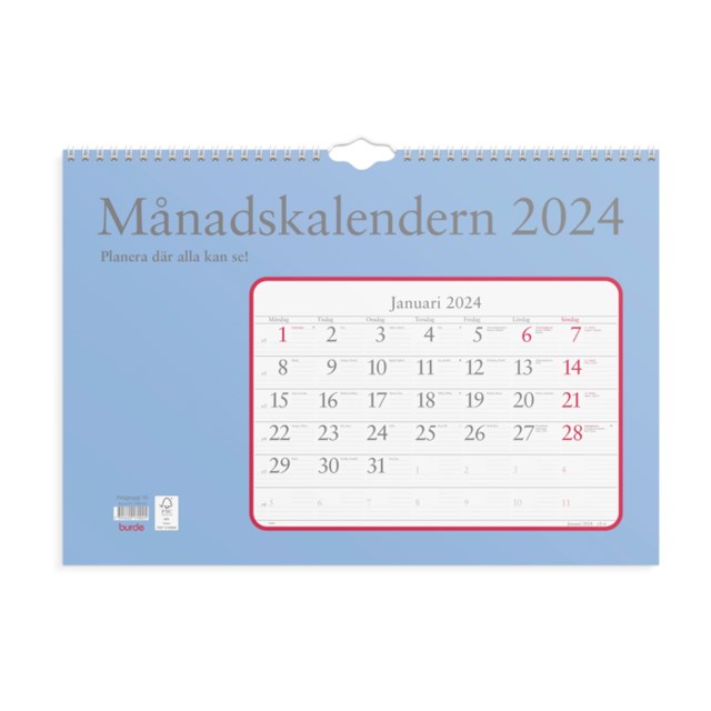 Burde Väggkalender Månadskalendern 2024 - 1