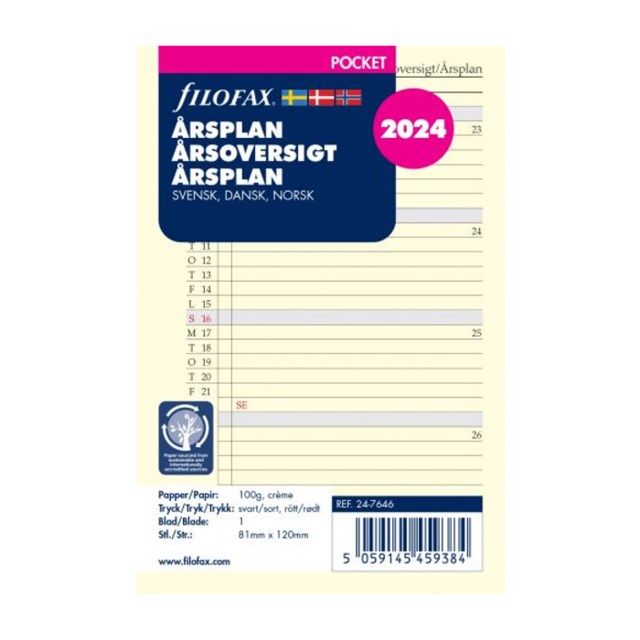 Filofax Årsplan Pocket 2024 - 1