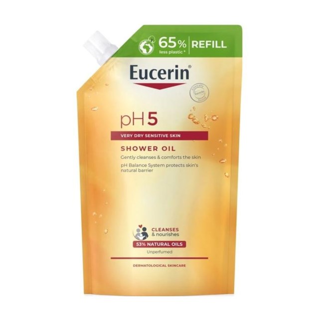 Eucerin pH5 Shower Oil oparfymerad refill 400 ml - 1