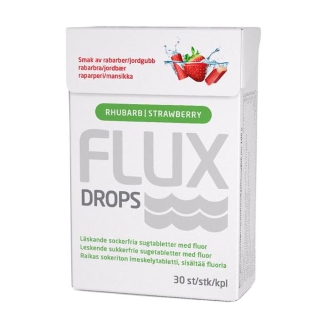 Flux Drops Rhubarb & Strawberry 30 tabletter - 1