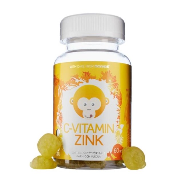 Monkids C-vitamin & Zink Fruktsmak 60 tuggtabletter - 1