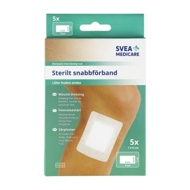 Svea Medicare Sterilt snabbförband 7 x 9 cm, 5 st - 1
