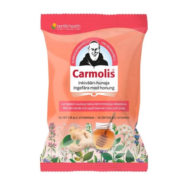 Carmolis Örtkaramell Ingefära med honung 75 g - 1