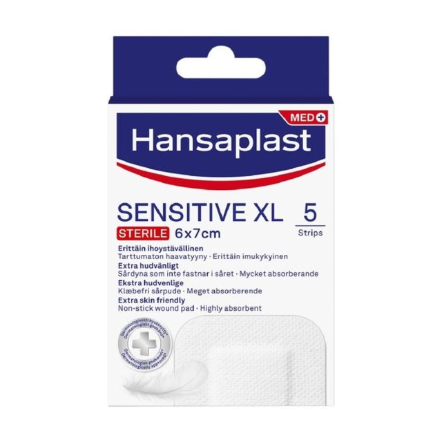 Hansaplast Sensitive XL (6 x 7cm) 5 st - 1