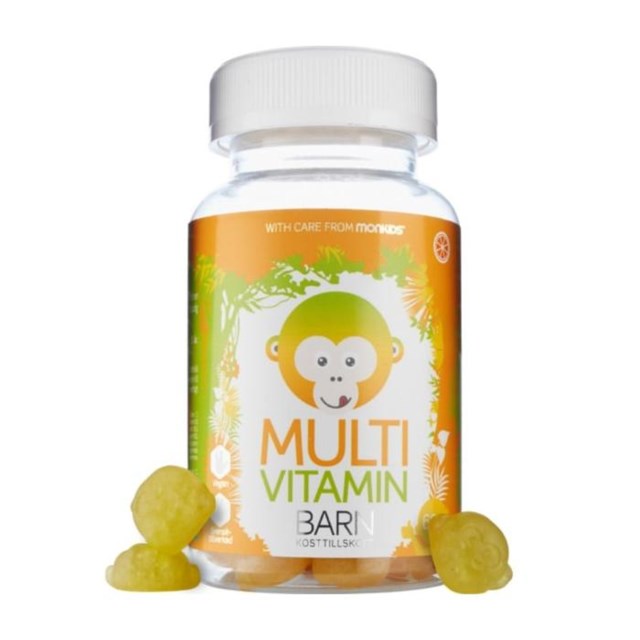 Monkids Multivitamin Barn Apelsin - 60 Pack - 1