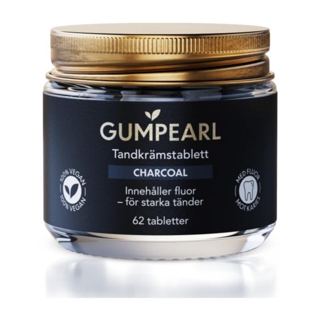 Gumpearl Charcoal tandkrämstabletter 62 st - 1