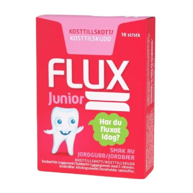 Flux Junior tuggummi Jordgubb 18 st - 1