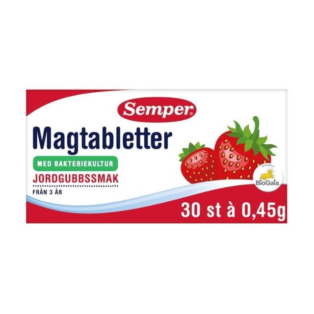 Semper Magtabletter Jordgubb 30 tabletter - 1